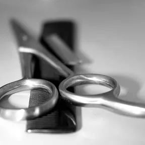 Photo: scissors and a comb